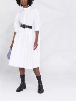 Alexander McQueen flared draped-back shirtdress
