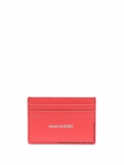 Alexander McQueen logo-print leather cardholder