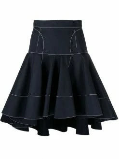 Alexander McQueen contrast-stitch ruffled skirt