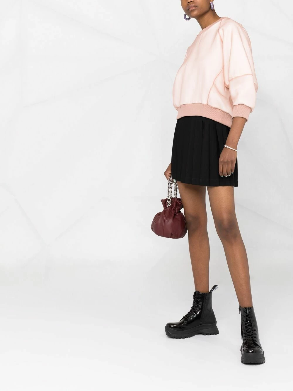 Alexander McQueen Organza overlay cropped sweatshirt 4 Alexander McQueen organza overlay cropped sweatshirt