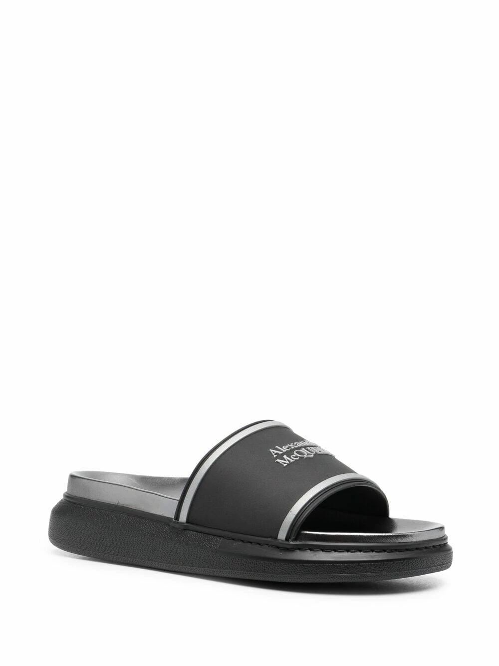Alexander McQueen Logo print flatform slides 2 Alexander McQueen logo-print flatform slides
