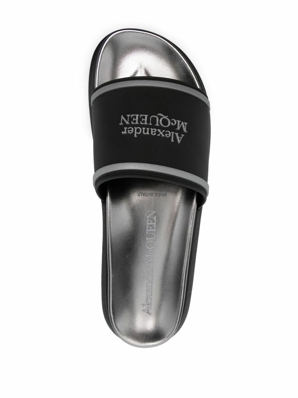 Alexander McQueen Logo print flatform slides 4 Alexander McQueen logo-print flatform slides