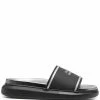 Alexander McQueen logo-print flatform slides