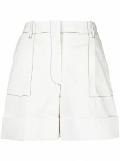 Alexander McQueen contrast-stitching cotton shorts