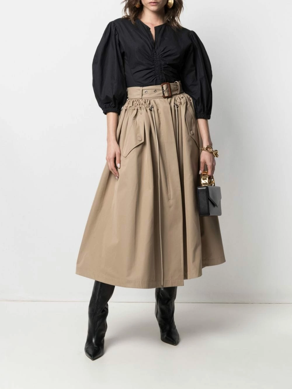 Alexander McQueen Belted A line midi skirt 2 Alexander McQueen belted A-line midi skirt