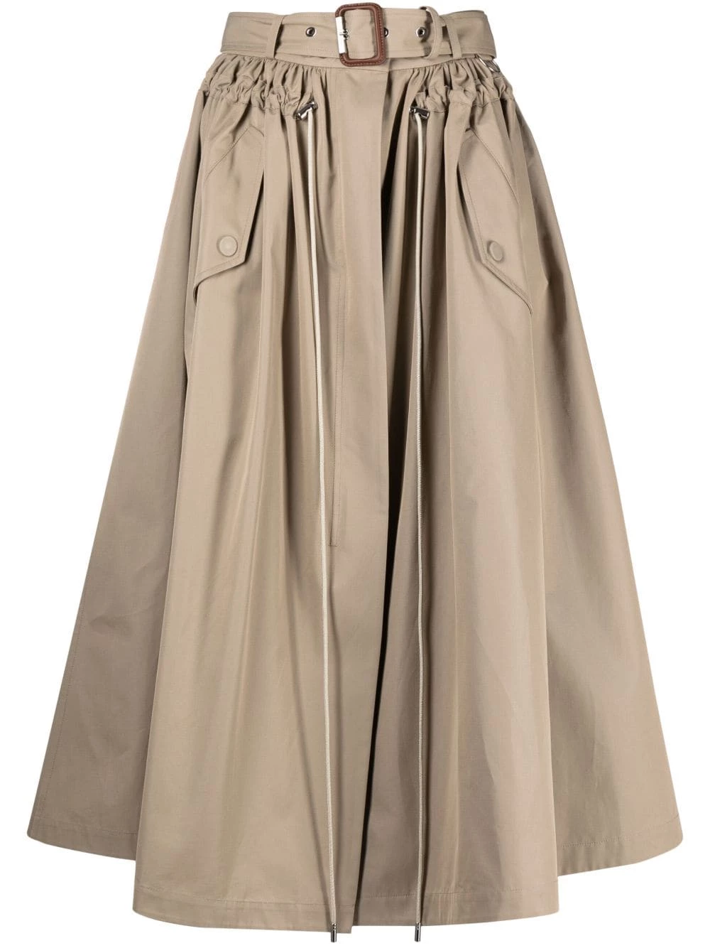 Alexander McQueen Belted A line midi skirt 1 Alexander McQueen belted A-line midi skirt