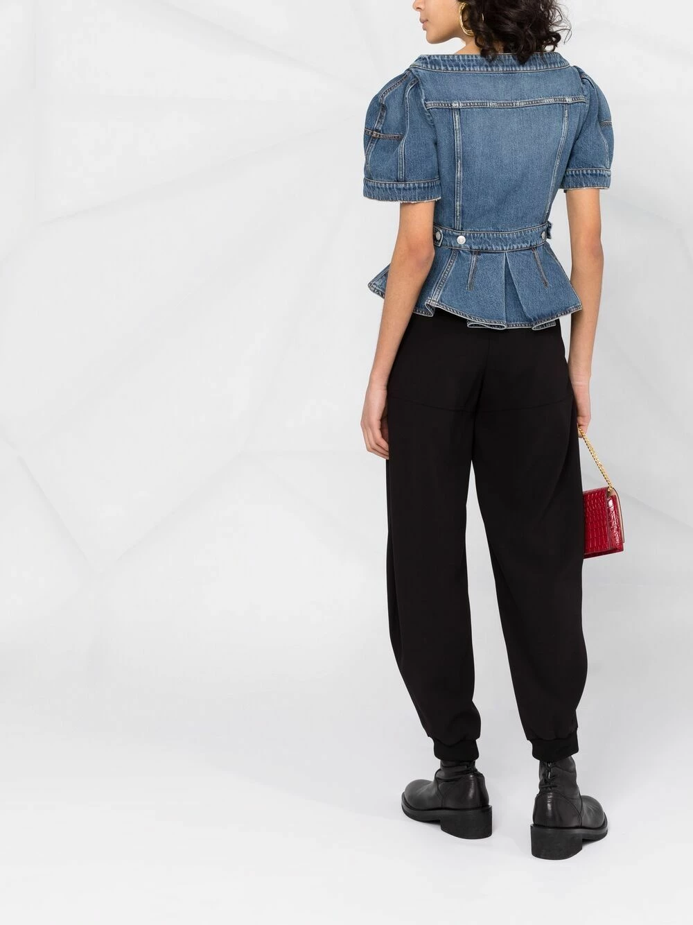 Alexander McQueen Puff sleeve denim top 6 Alexander McQueen puff-sleeve denim top