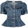 Alexander McQueen puff-sleeve denim top