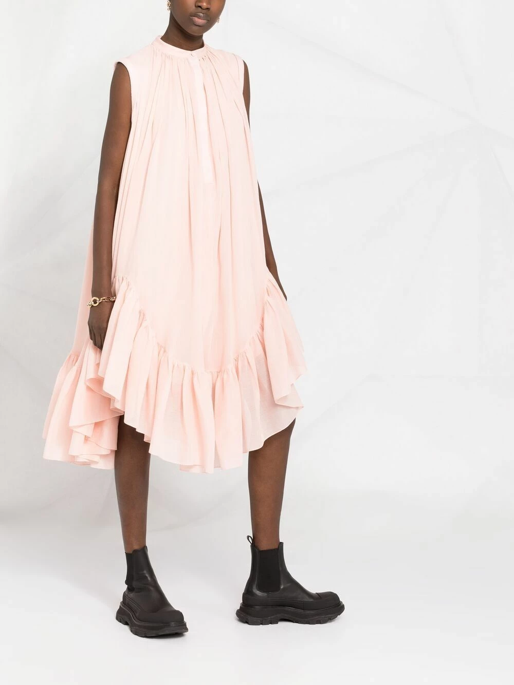 Alexander McQueen Ruffle hem sleeveless dress 4 Alexander McQueen ruffle-hem sleeveless dress