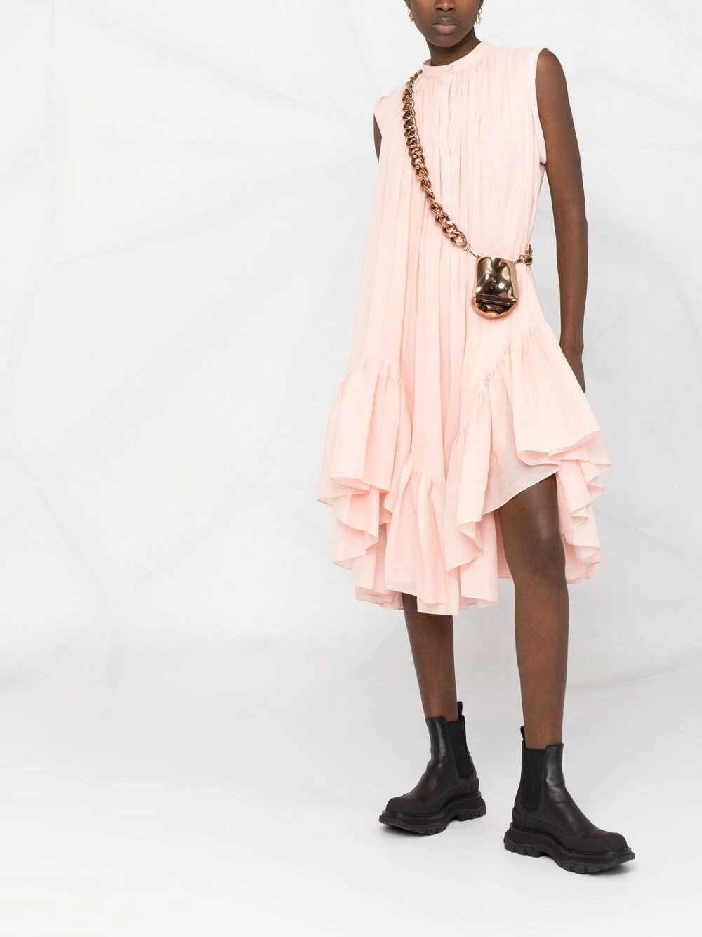 Alexander McQueen Ruffle hem sleeveless dress 2 Alexander McQueen ruffle-hem sleeveless dress