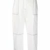 Alexander McQueen contrast-stitch cropped trousers