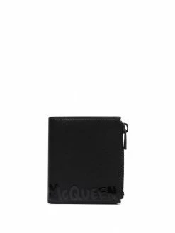 Alexander McQueen graffiti tonal logo mini wallet