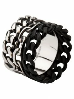 Alexander McQueen Graffiti curb-chain ring