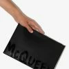 Alexander McQueen Graffiti logo-print clutch bag
