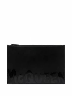Alexander McQueen Graffiti logo-print clutch bag