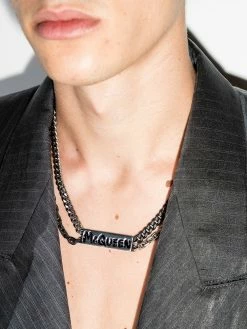 Alexander McQueen Graffiti logo chain necklace