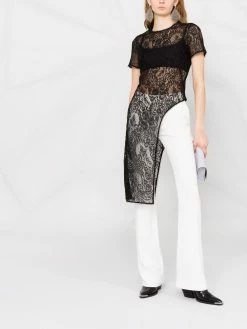 Alexander McQueen asymmetric-design lace top