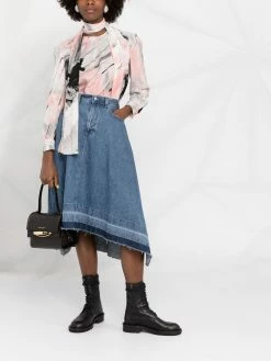 Alexander McQueen trompe l'oeil print blouse