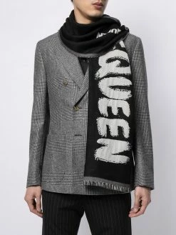 Alexander McQueen oversize McQueen graffiti scarf