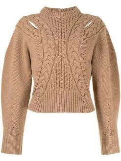 Alexander McQueen cut-out puff-sleeve jumper