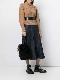 Alexander McQueen cut-out puff-sleeve jumper