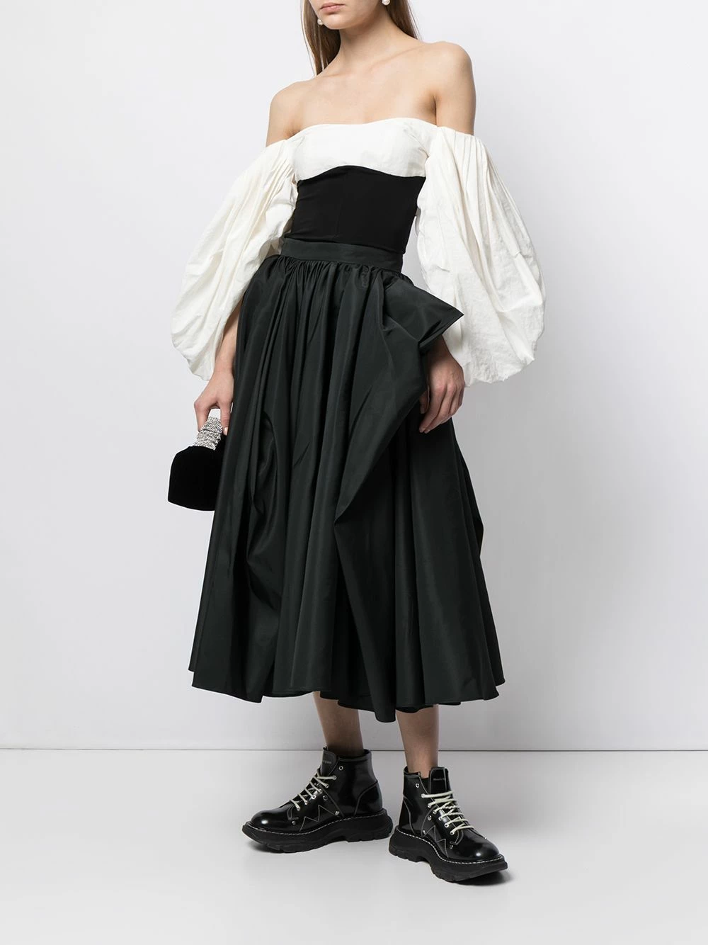 Alexander McQueen Gathered A line skirt 2 Alexander McQueen gathered A-line skirt