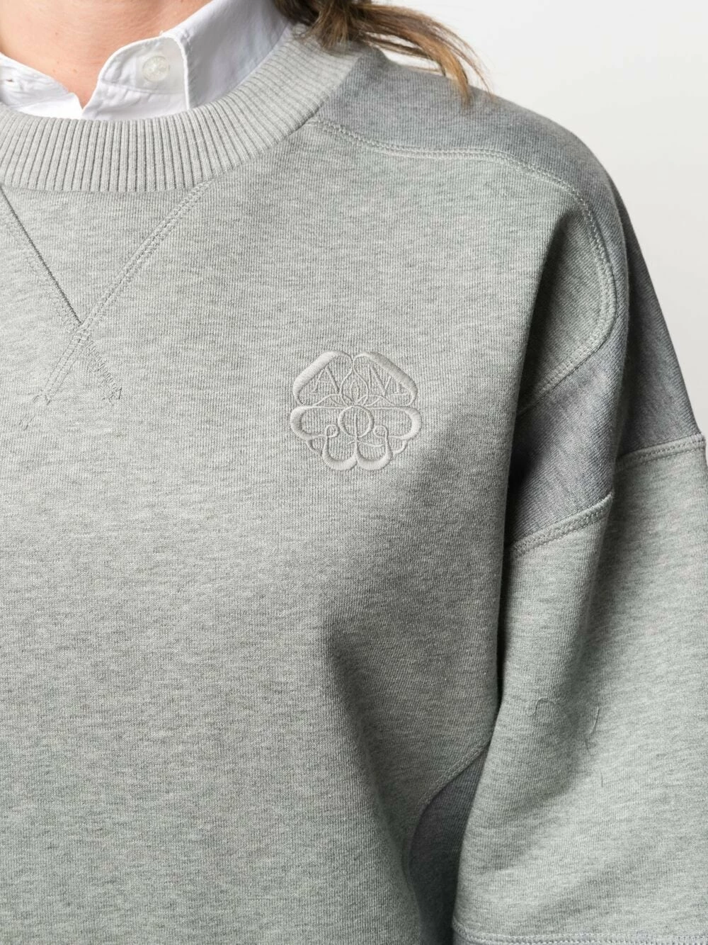 Alexander McQueen Panelled logo embroidered sweatshirt 5 Alexander McQueen panelled logo-embroidered sweatshirt