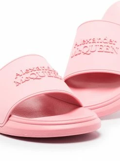 Alexander McQueen logo-embellished flat slides