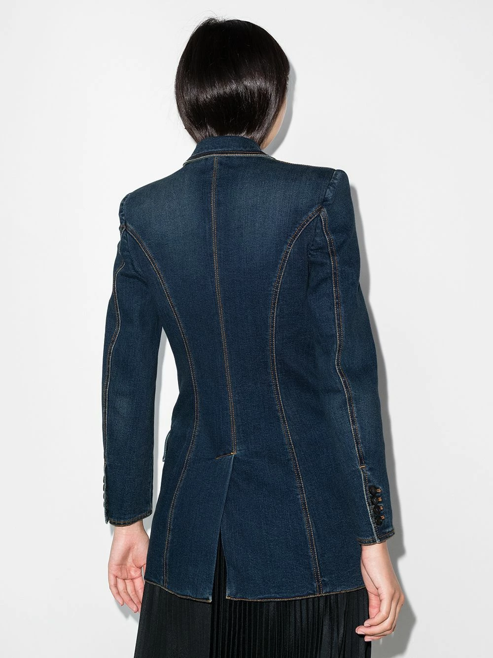 Alexander McQueen Single breasted denim blazer 3 Alexander McQueen single-breasted denim blazer