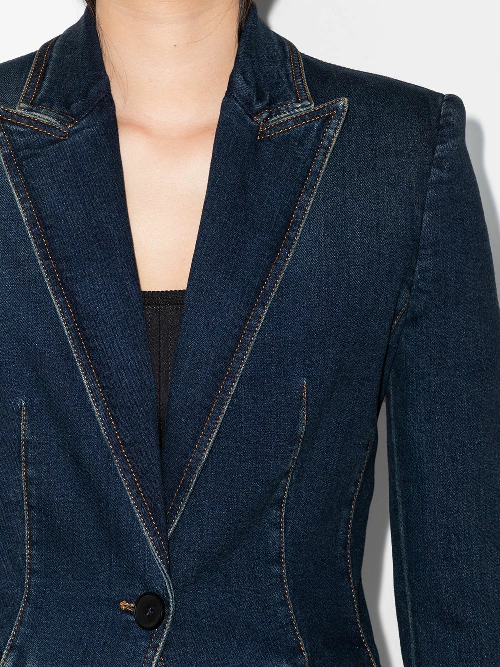 Alexander McQueen Single breasted denim blazer 4 Alexander McQueen single-breasted denim blazer