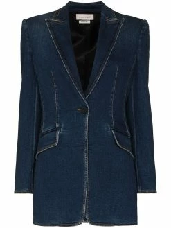Alexander McQueen single-breasted denim blazer