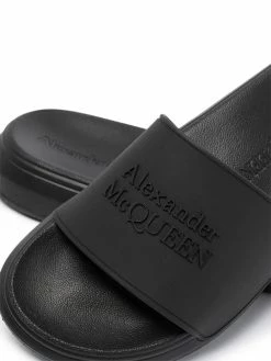 Alexander McQueen logo detail slide sandals