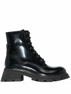Alexander McQueen leather lace-up boots