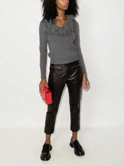 Alexander McQueen ruffle-detail scoop-neck jumper