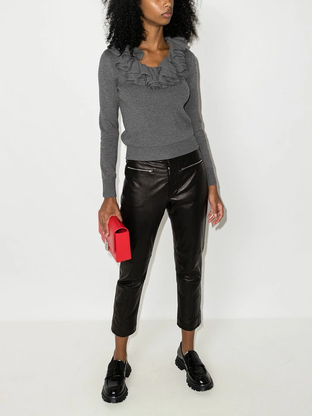 Alexander McQueen Ruffle detail scoop neck jumper 2 Alexander McQueen ruffle-detail scoop-neck jumper