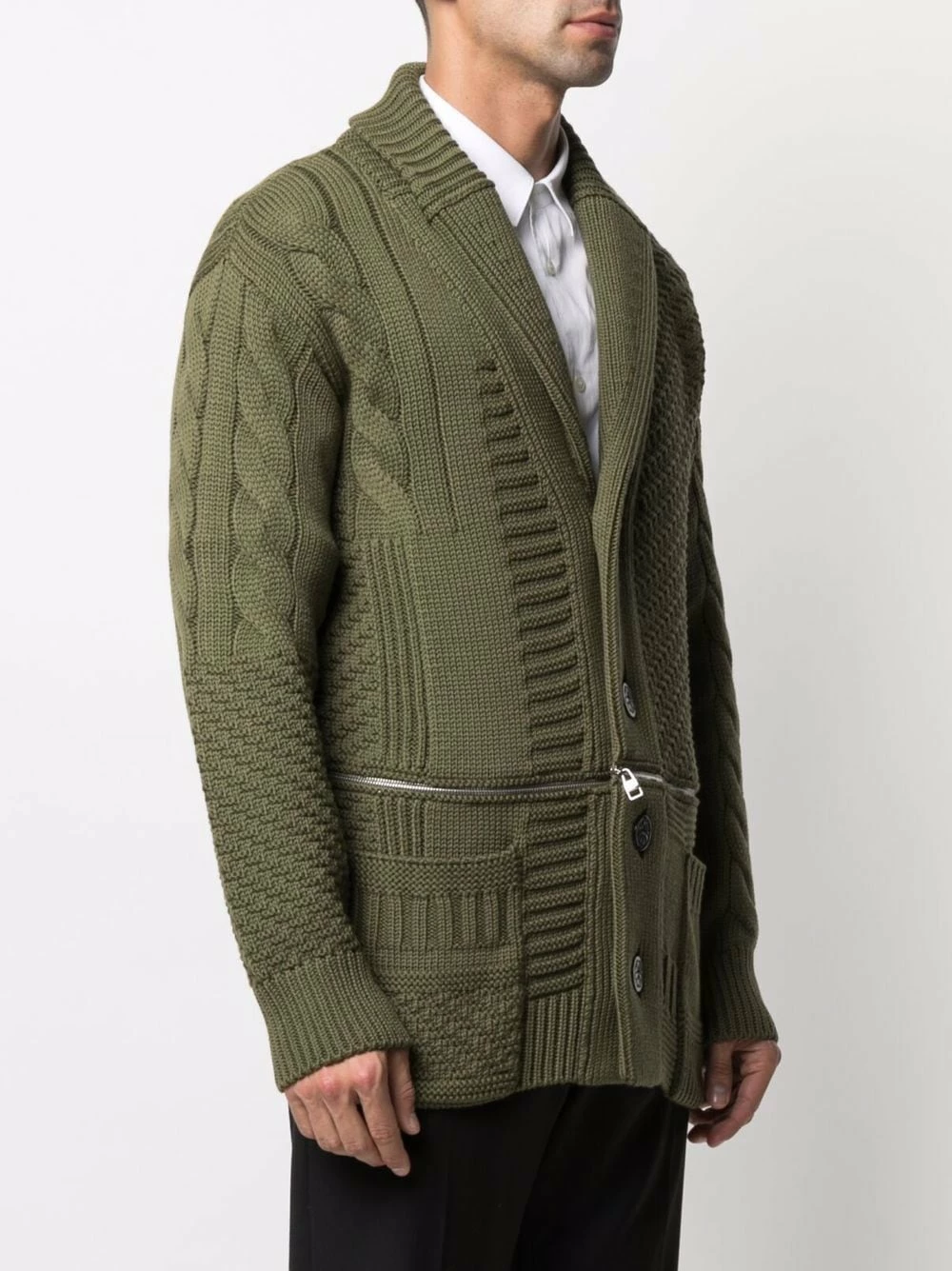 Alexander McQueen Cable knit wool cardigan 3 Alexander McQueen cable-knit wool cardigan