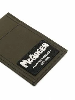 Alexander McQueen logo patch lanyard cardholder