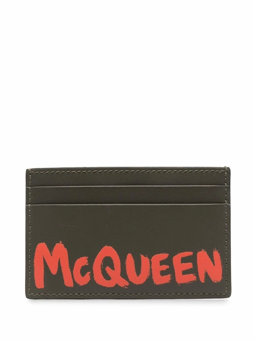 Alexander McQueen Graffiti logo print cardholder 1 Alexander McQueen graffiti logo-print cardholder