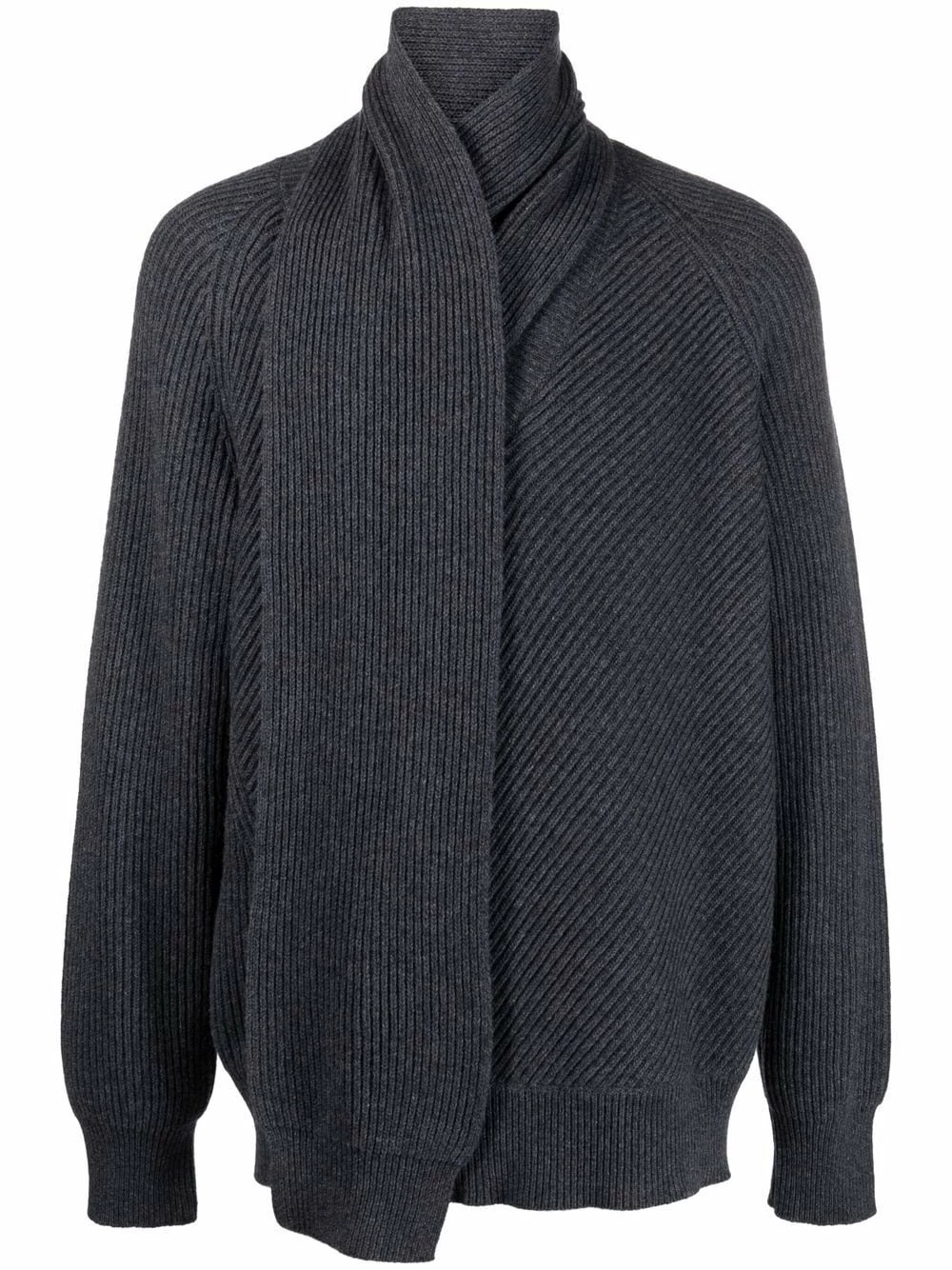 Alexander McQueen Scarf neck wool jumper 1 Alexander McQueen scarf-neck wool jumper