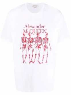 Alexander McQueen skeleton logo-print short-sleeve T-shirt