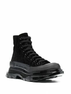 Alexander McQueen Tread Slick velvet ankle boots