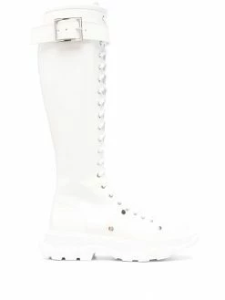 Alexander McQueen Tread lace-up knee-high boots