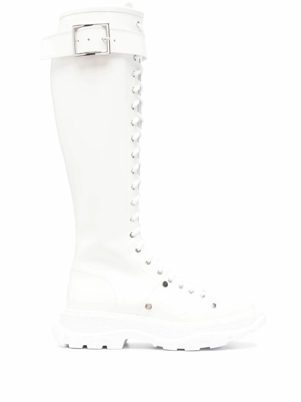 Alexander McQueen Tread lace up knee high boots 1 Alexander McQueen Tread lace-up knee-high boots