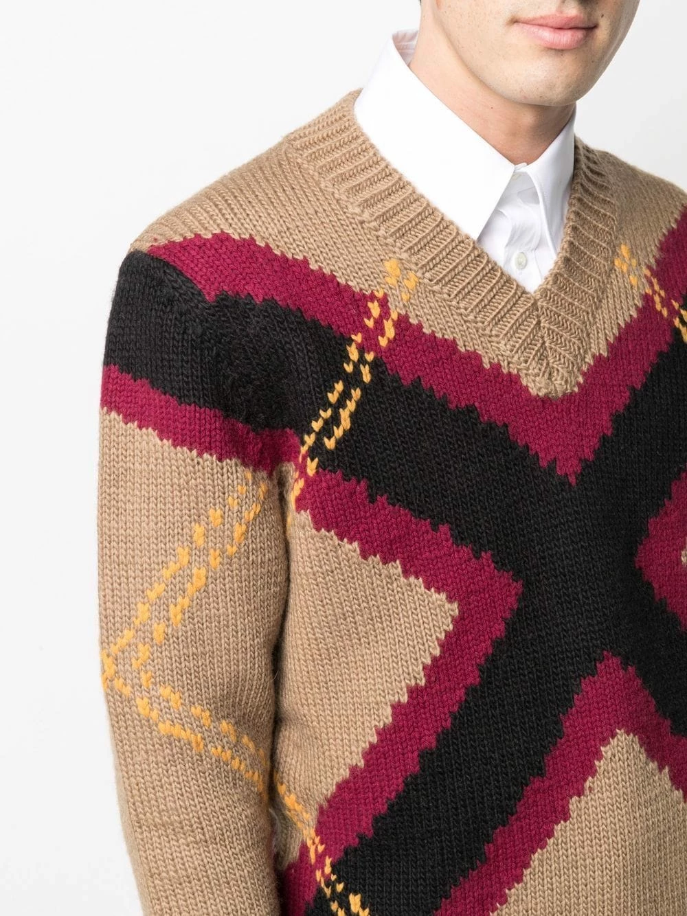 Alexander McQueen Stripe detail knitted jumper 5 Alexander McQueen stripe-detail knitted jumper