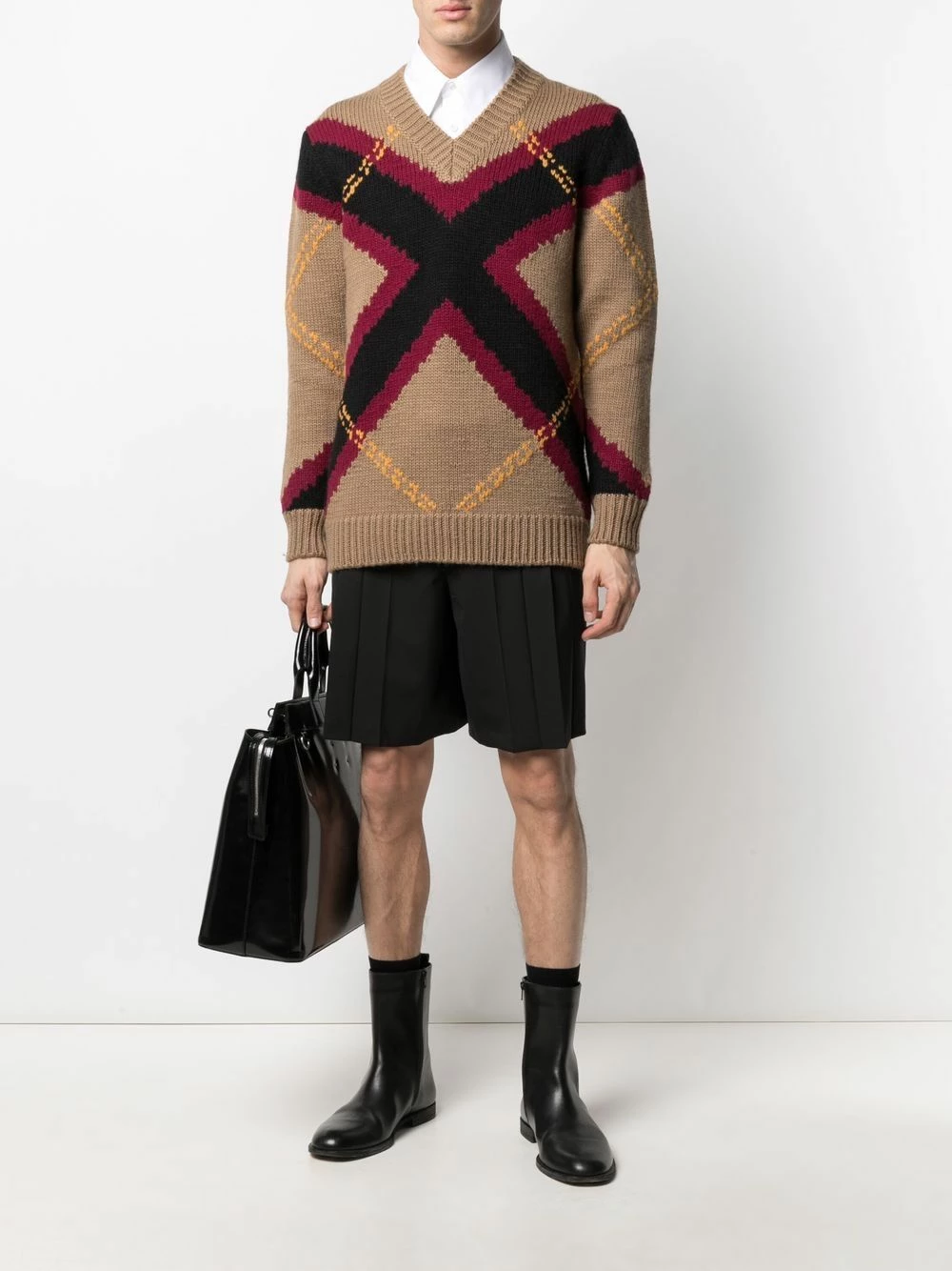 Alexander McQueen Stripe detail knitted jumper 2 Alexander McQueen stripe-detail knitted jumper