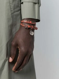 Alexander McQueen logo-print leather bracelet