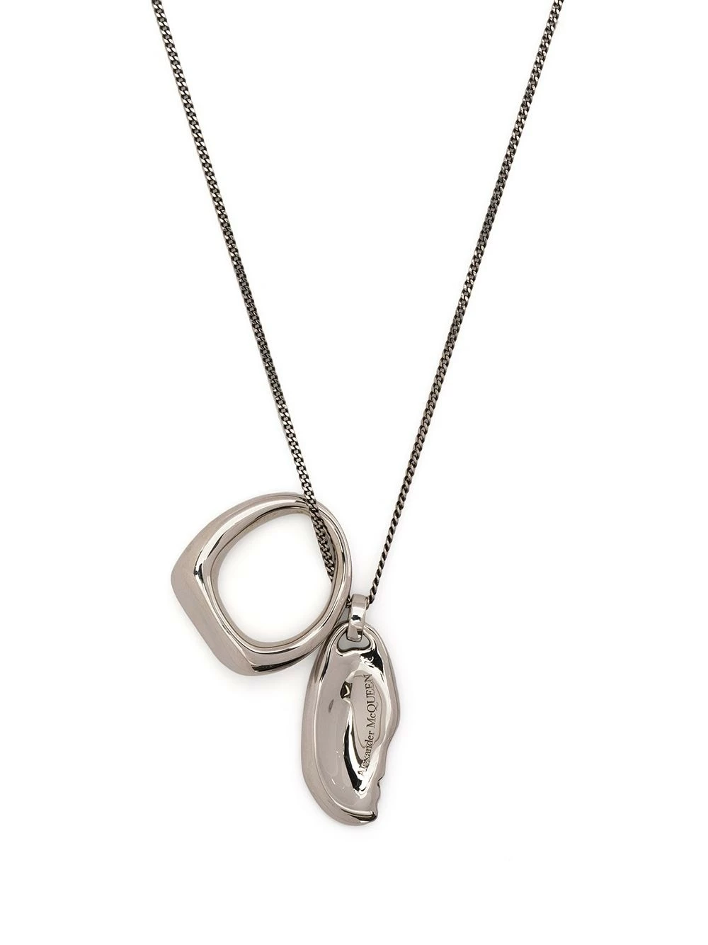 Alexander McQueen Molten double pendant long necklace 1 Alexander McQueen Molten double-pendant long necklace