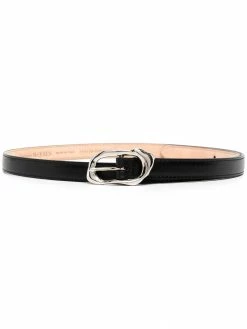 Alexander McQueen slim silver buckle belt