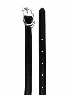 Alexander McQueen slim silver buckle belt