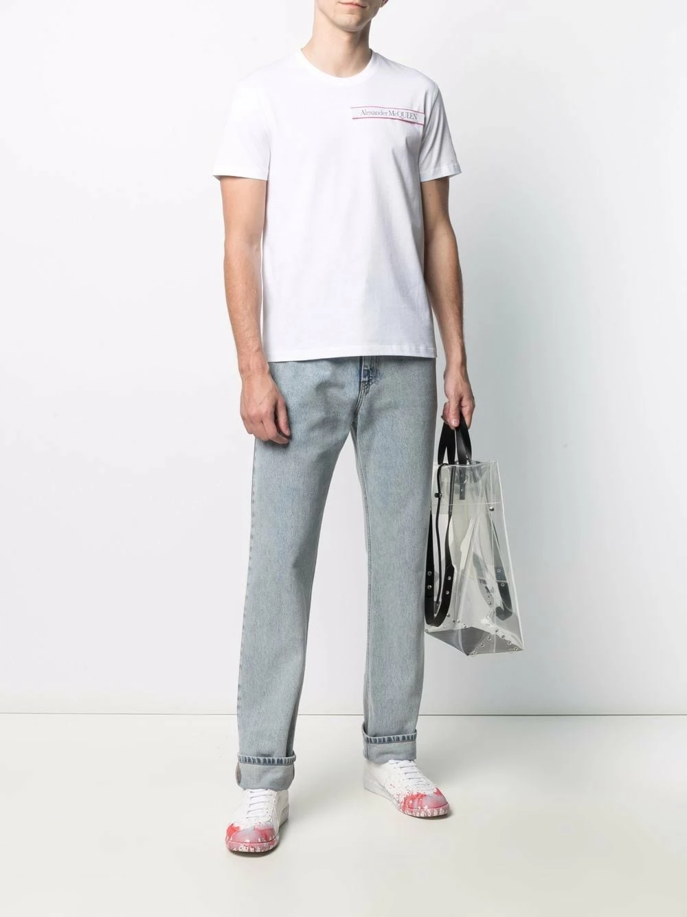 Alexander McQueen Logo patch T shirt 2 Alexander McQueen logo-patch T-shirt